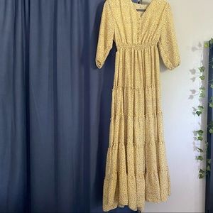 Yellow Maxi Floral Dress